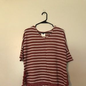 Wild Blue x Sadie Robertson Striped Crochet Blouse